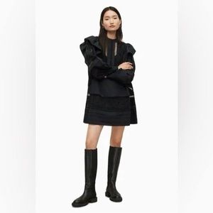 NEW ALL SAINTS PRIM BRODERIE BLACK DRESS